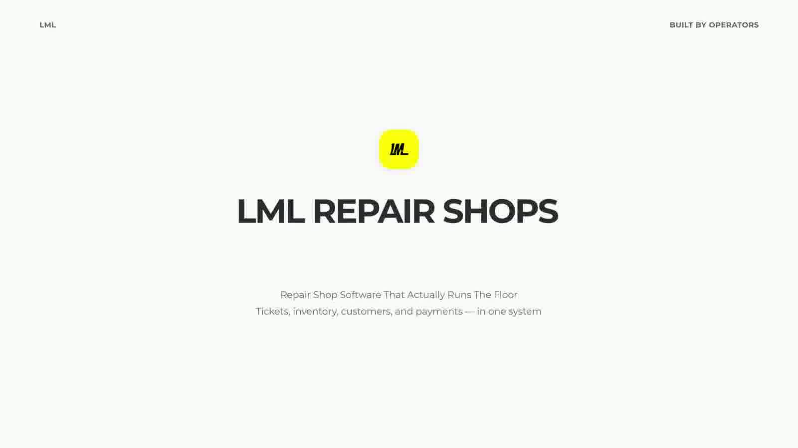 LML Repair Shops product walkthrough preview